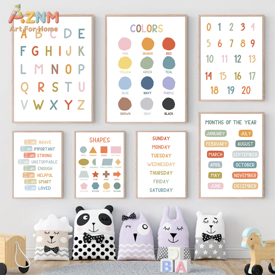 Kids Educational - Alphabet Numbers & More - AZNM - Lienzo Educativo para Niños