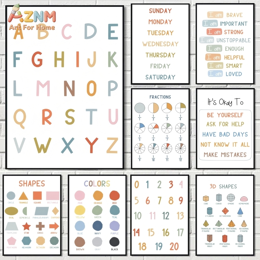 AZNM - Lienzo educativo con nú - Kids Educational - Alphabet Numbers & More reseña y precio