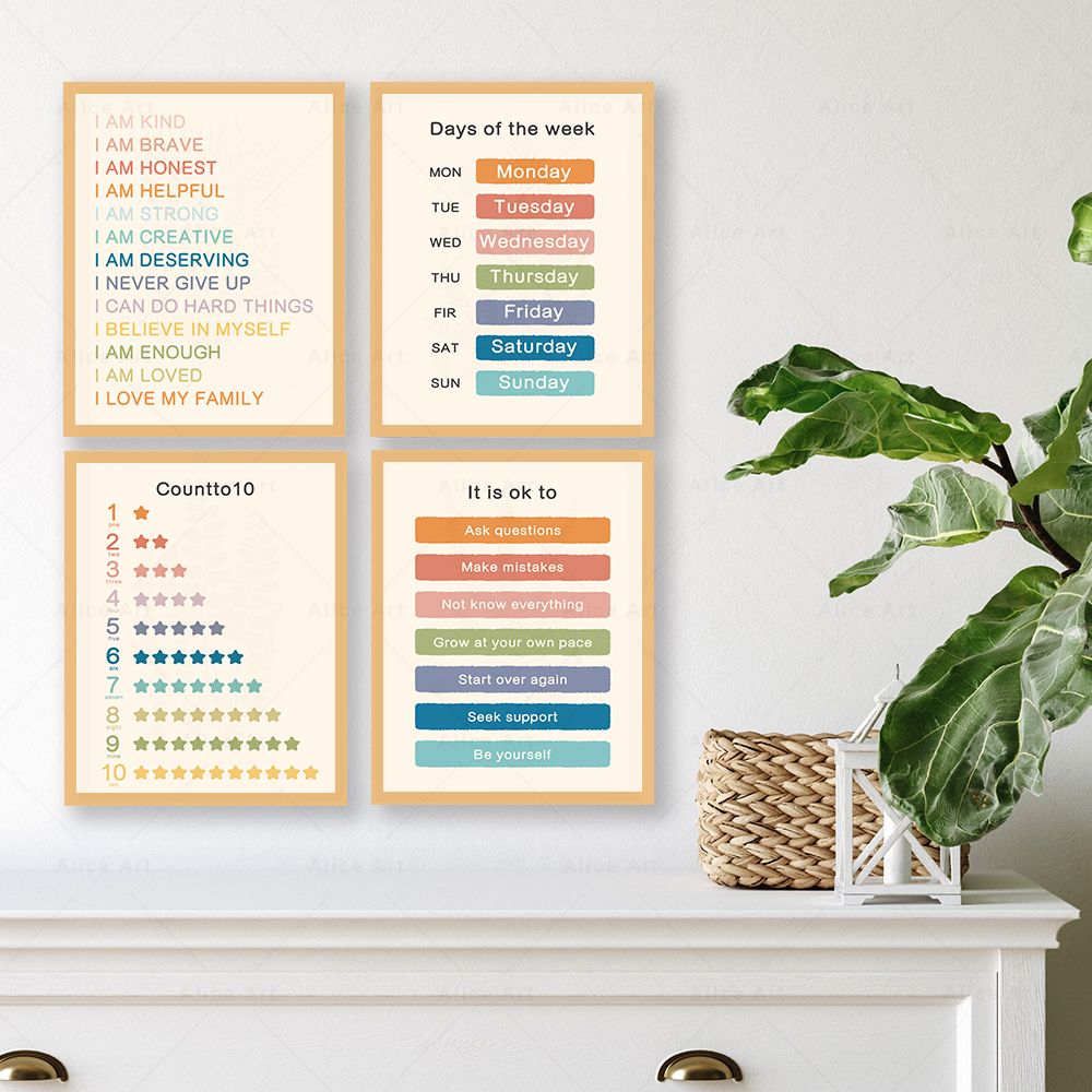 Póster de Aprendizaje de Númer - Kids Educational - Alphabet Numbers & More reseña y precio